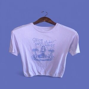 Thereabouts Girls 10/12 Medium ‘Strong Girls Make Waves’ Mermaid Surf Tee Shirt